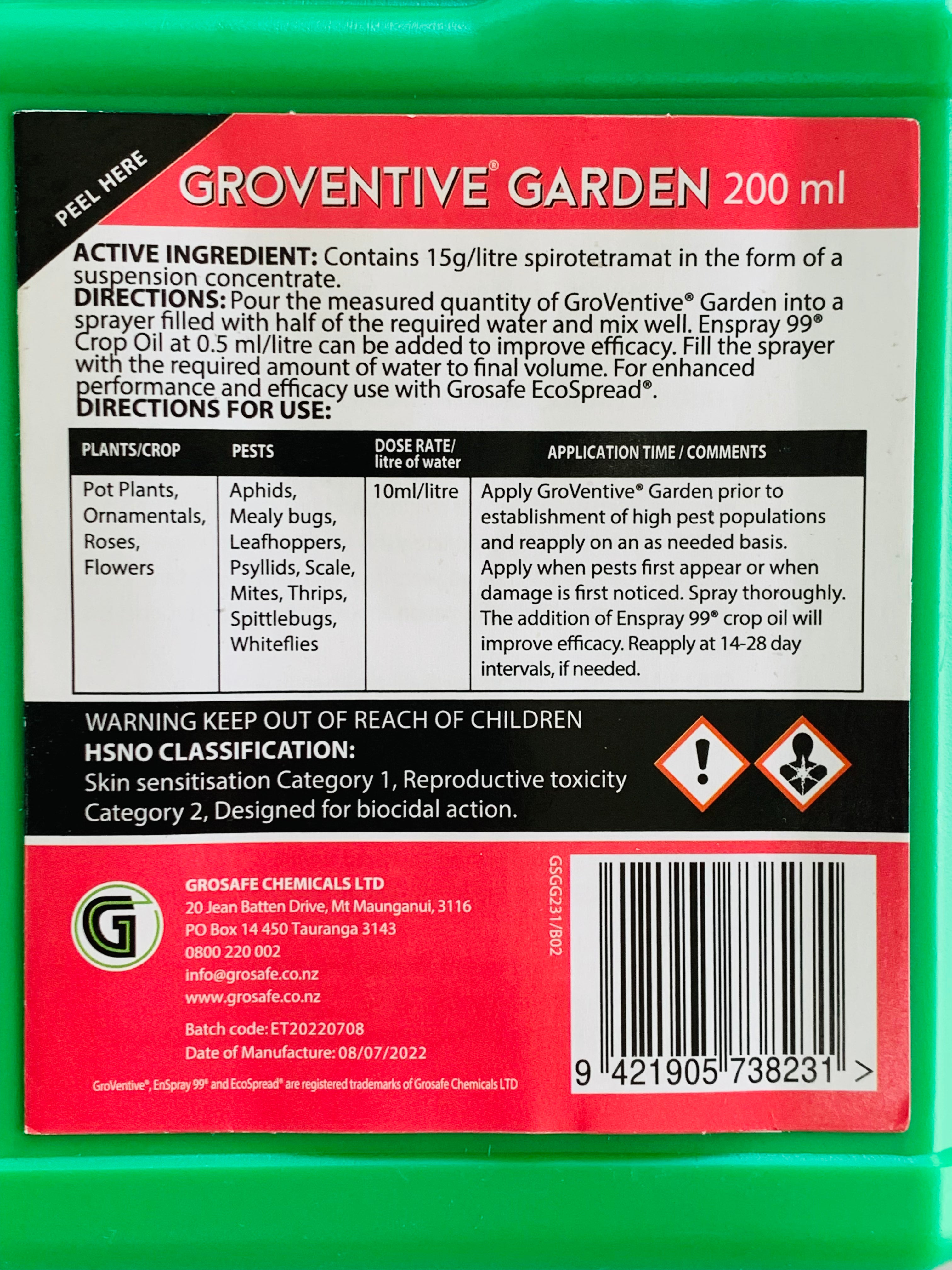 Grosafe GroVentive Garden Systemic Insecticide – The Indoor Oasis NZ