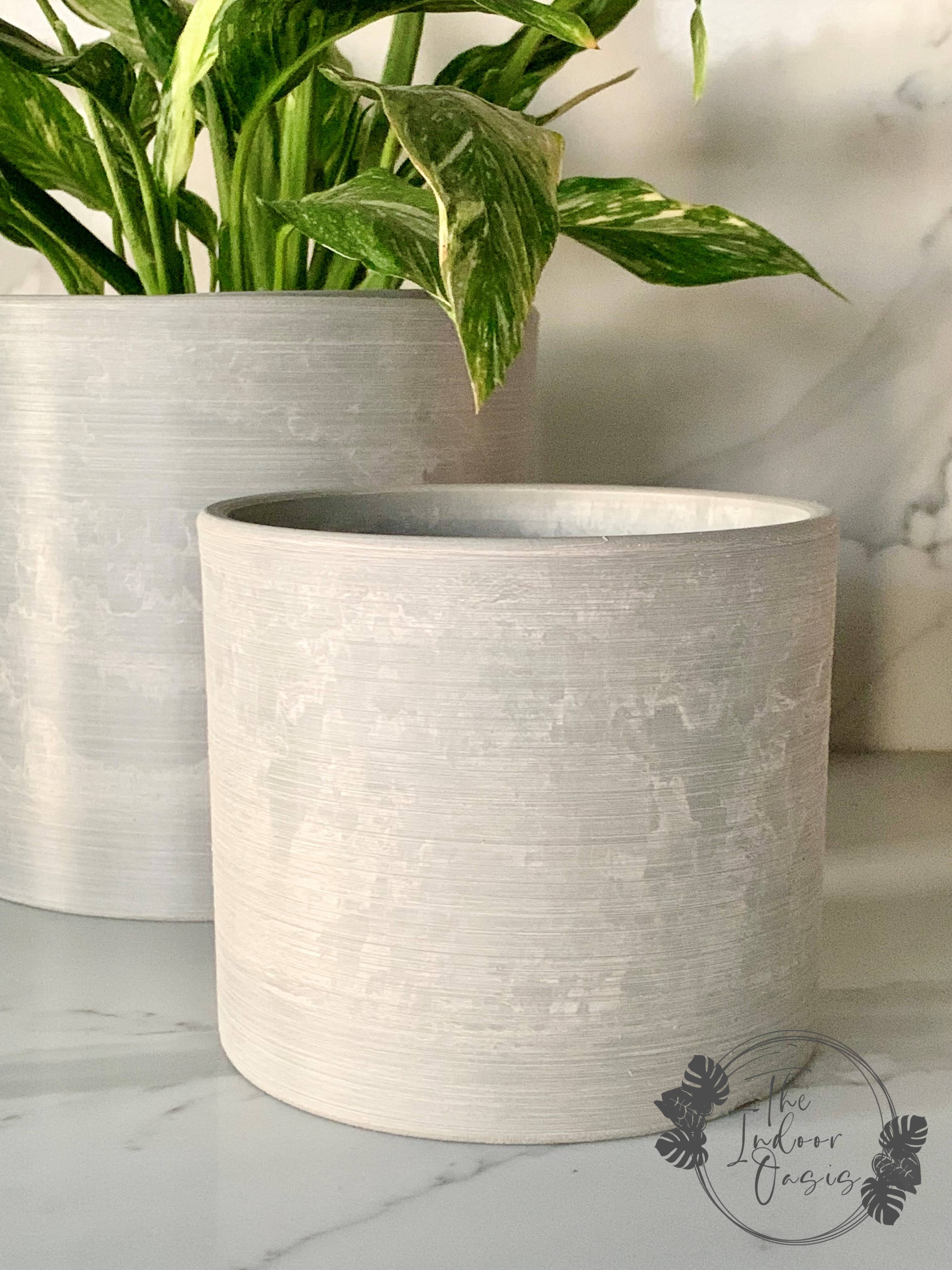 Eco Collection Round Planter Pot Light Grey