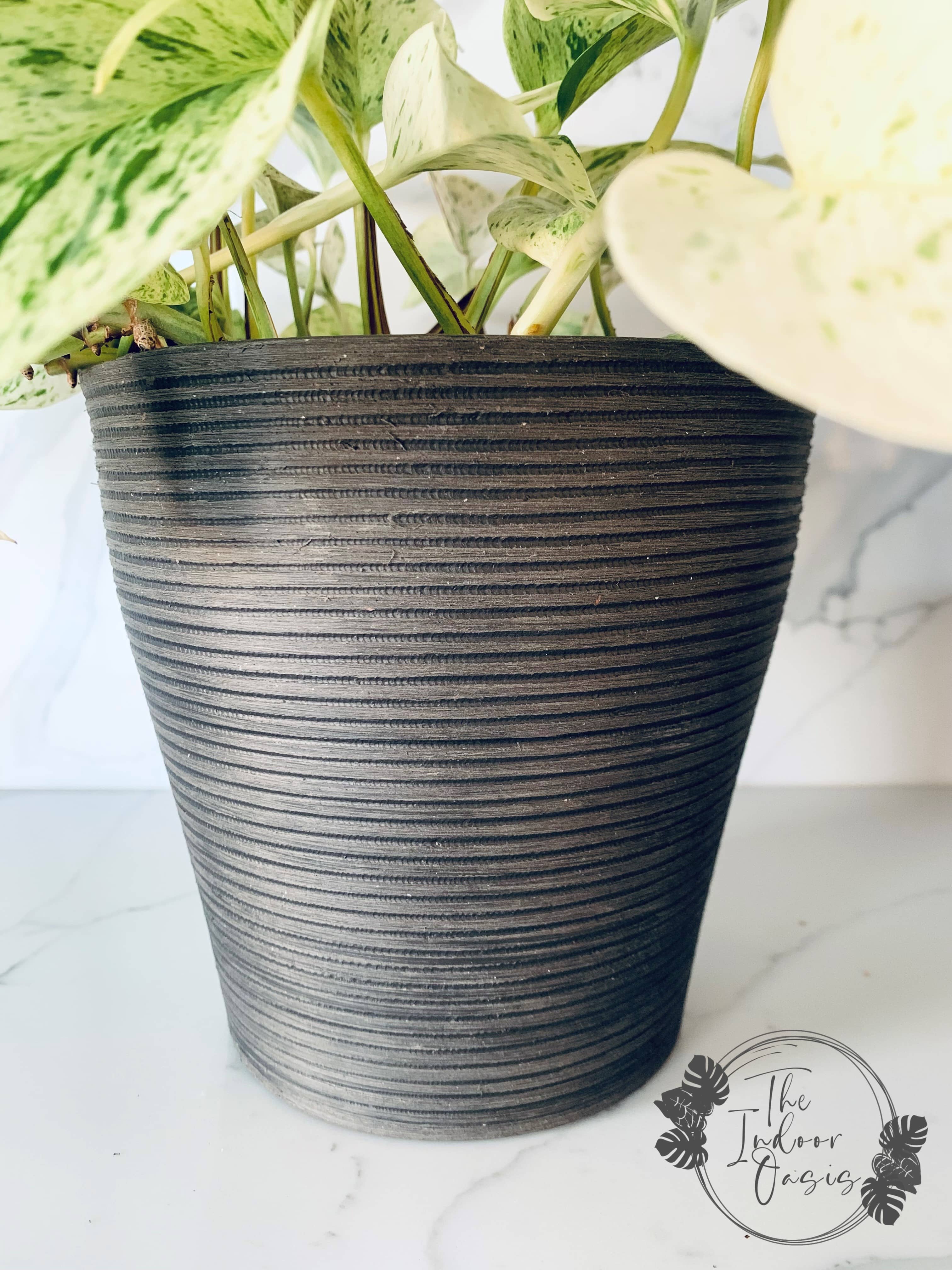 Eco Collection Tall Planter Pot Black