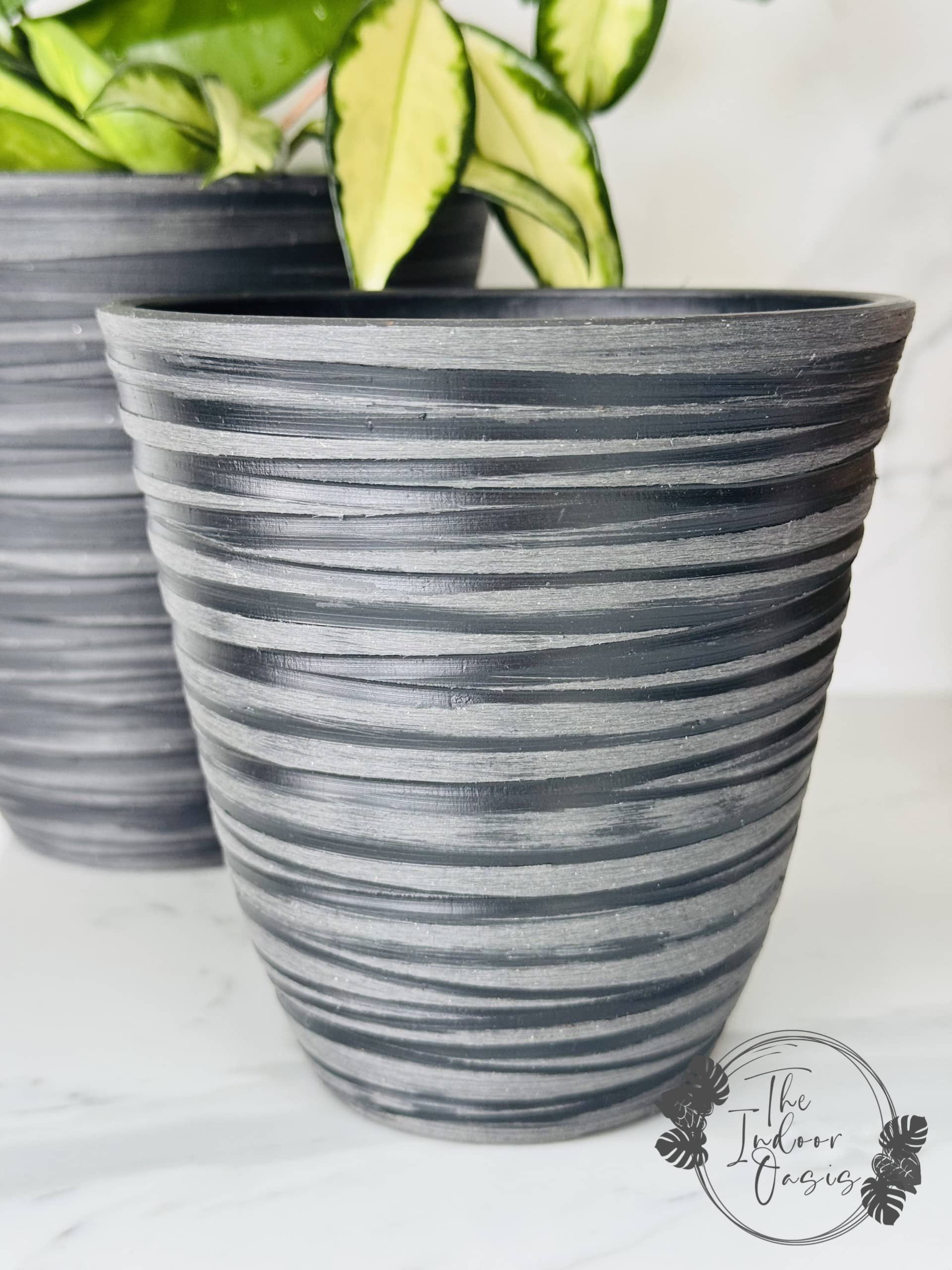 Eco Collection Tapered Planter Pot Black
