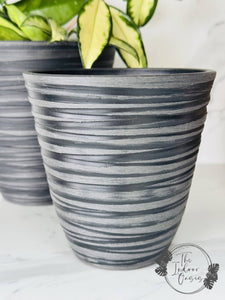 Eco Collection Tapered Planter Pot Black