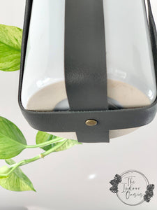 Chic PU Leather Plant Hanger Underside The Indoor Oasis NZ