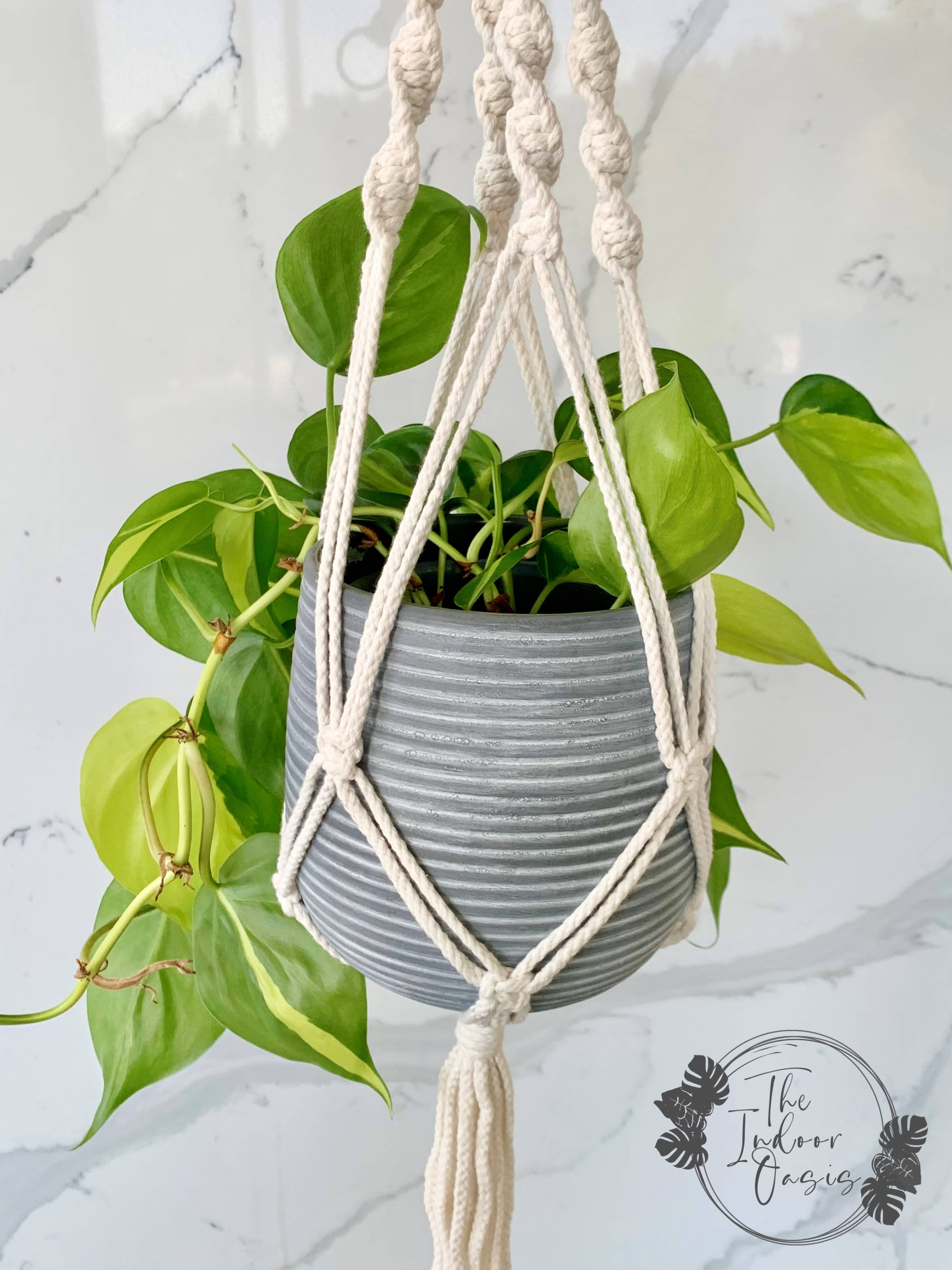 hanging pot plants nz Boho Twist Macrame Plant Hanger – The Indoor Oasis NZ