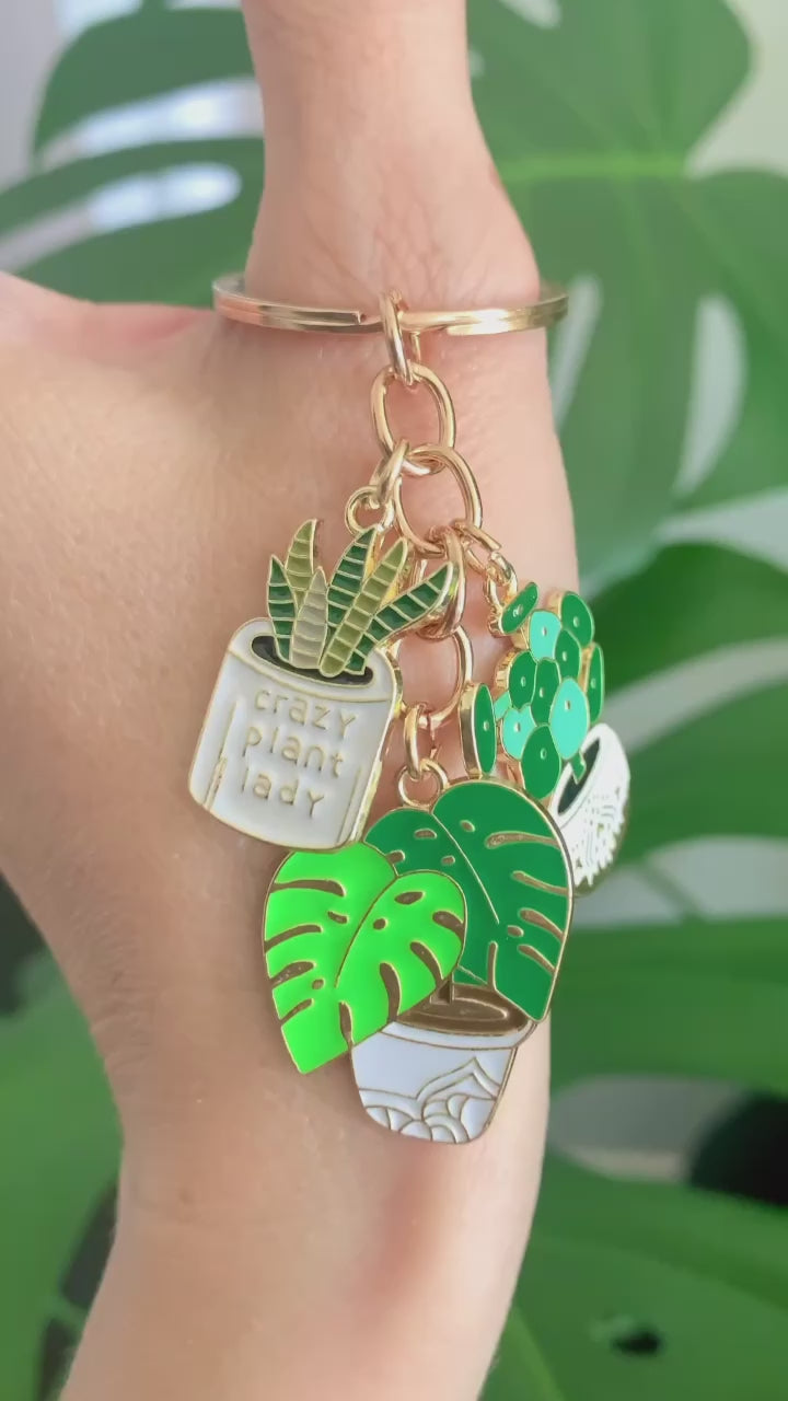 Crazy Plant Lady Keychain